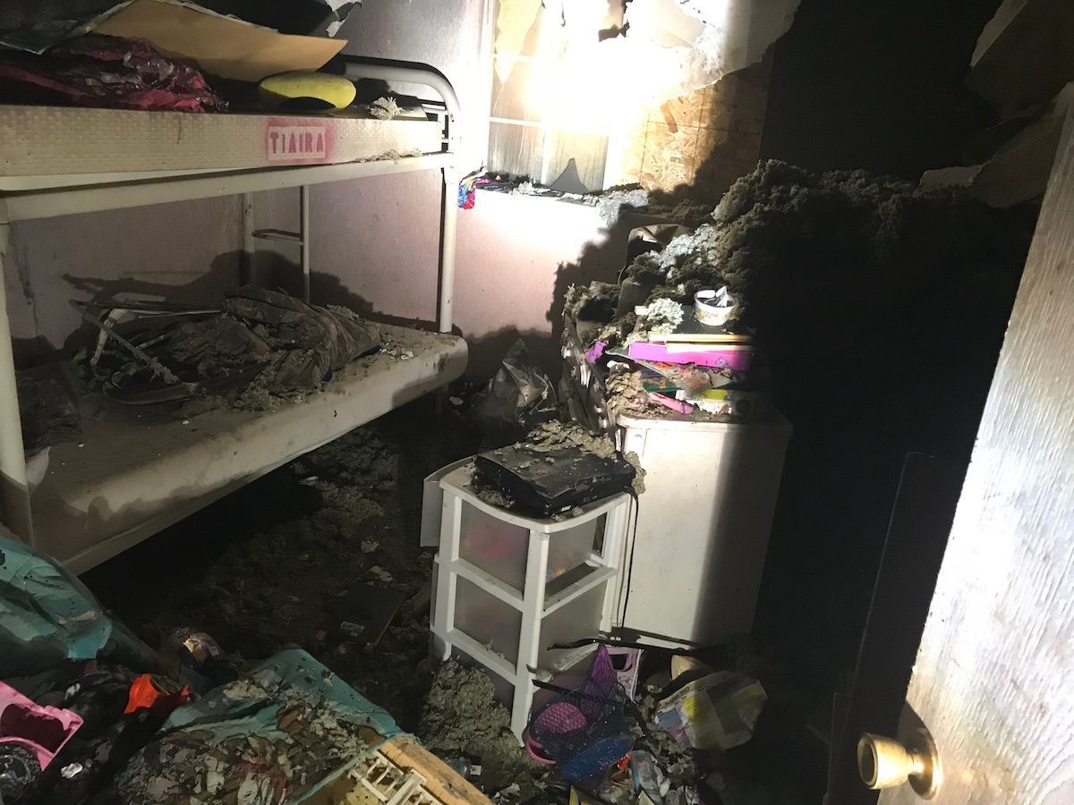 Fire damage before — project 7